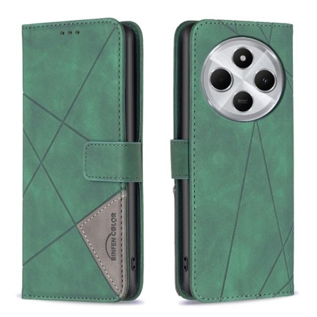 Чохол-книжка Rhombus Texture для Xiaomi Redmi 14C 4G/Poco C75/Redmi A4 5G - зелений