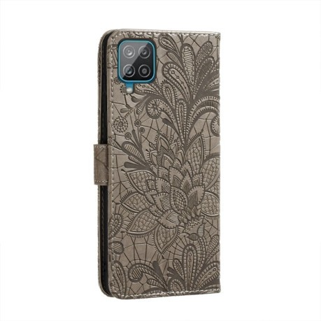 Чохол-книжка Lace Flower Embossing для Samsung Galaxy M32/A22 4G - сірий