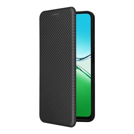 Чехол-книжка Carbon Fiber Texture на OPPO A5 5G/4G Global - черный