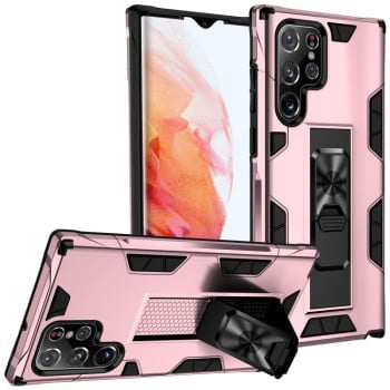 Противоударный чехол Soldier Armor для Samsung Galaxy S22 Ultra 5G - розовое золото