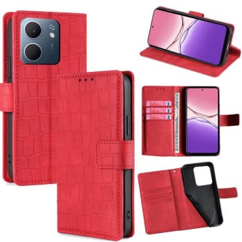 Чохол-книжка з м'яким покриттям (Skin Feel), фактура &quot;крокодил&quot; (Crocodile Texture) на OPPO A5x 5G Global - червоний