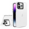 Противоударный чехол Skin Feel Lens Holder Translucent для iPhone 15 Pro Max - белый