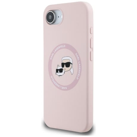 Оригинальный силиконовый чехол Karl Lagerfeld Karl &amp; Choupette MagSafe для iPhone 16e - purple