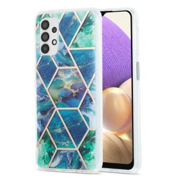 Противоударный чехол 3D Electroplating Marble для Samsung Galaxy A23 4G / 5G - сине-зеленый