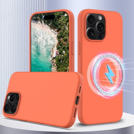 Силіконовий чохол Shockproof Silicone Magsafe для iPhone 16 Pro Max - помаранчевий