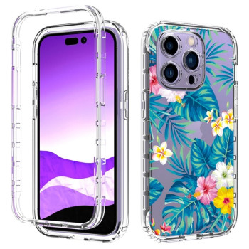 Противоударный чехол Transparent Painted для  iPhone 14 Pro - Banana Leaf