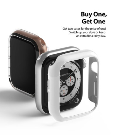 Противоударная накладка Ringke Slim 2x set для Apple Watch 6 / 5 / 4 / SE (44mm) - прозрачно-белая