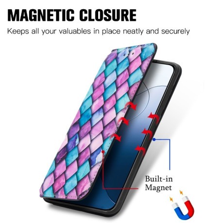 Чехол-книжка CaseNeo Colorful Magnetic Leather на Xiaomi 14 - Scales