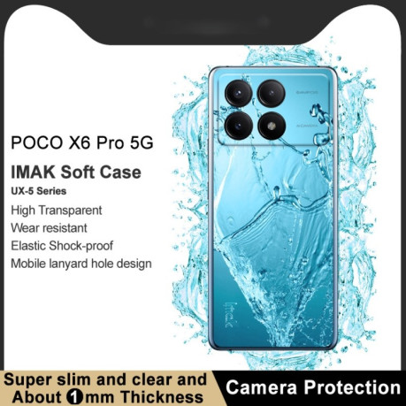 Протиударний чохол IMAK UX-5 Series на Xiaomi Poco X6 Pro 5G - прозорий