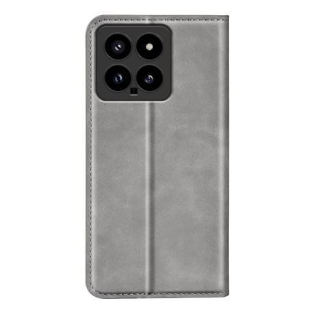 Чехол-книжка Retro Skin Feel Business Magnetic на Xiaomi 14 - серый