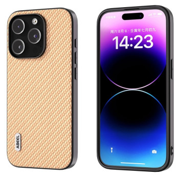 Ударозахисний чохол ABEEL Carbon Fiber на iPhone 15 Pro Max - жовтий