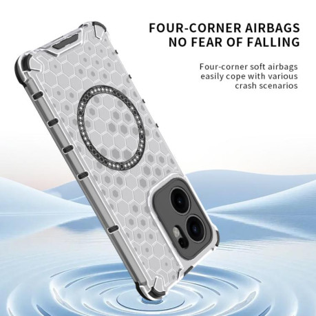 Противоударный чехол Honeycomb Magnetic Ring Shockproof на OPPO Reno13 F 5G Global - зеленый