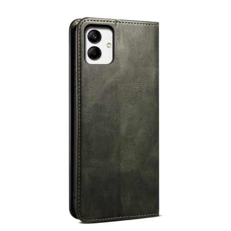 Чохол-книжка Simple із фактурою Crazy Horse з воском на Samsung Galaxy A07 4G - зелений
