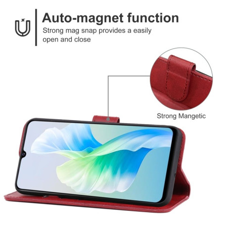 Чехол-книжка EsCase Leather для Vivo V23e - красный