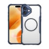 Ударозащитный чехол Carbon Fiber Texture MagSafe Translucent на iPhone 16 Plus - синий