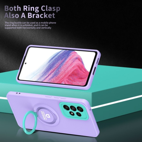 Противоударный чехол Eagle Eye Ring Holder для Samsung Galaxy A33 5G  - фиолетовый
