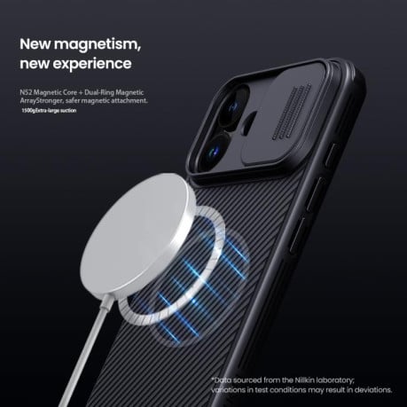 Чехол NILLKIN CamShield Pro Magnetic со шторкой для камеры на iPhone 17 - черный