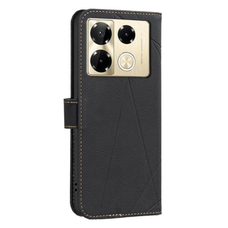 Чохол-книжка Geometric Pattern RFID Leather для Infinix Note 40 Pro 4G / 40 Pro+ 5G - чорний