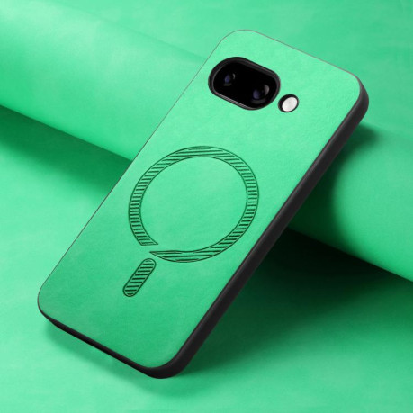 Чехол Retro MagSafe Magnetic PU на Google Pixel 9a - зеленый