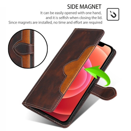 Чехол-книжка Stitching Skin Feel для OPPO A3 - коричневый