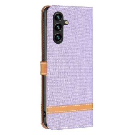 Чохол-книжка Color Matching Denim Texture на Samsung Galaxy A55 5G - фіолетовий