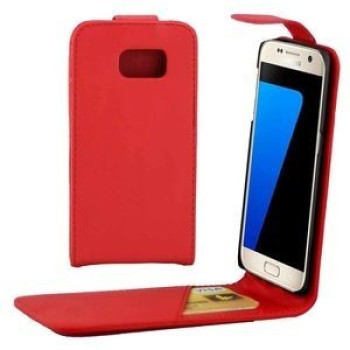 Кожаный Флип Чехол Plain Texture Vertical Flip Red для Samsung Galaxy S7 / G930