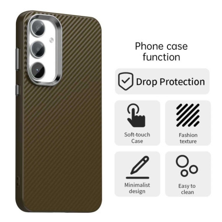 Ударозахисний чохол Carbon Fiber Series IMD  для Samsung Galaxy S25 5G - коричневий