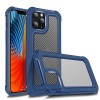 Ударозахисний чохол Transparent Carbon Fiber Texture на iPhone 12 Pro Max - синій