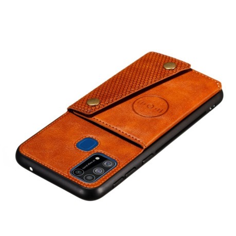 Протиударний чохол Magnetic with Card Slots Samsung Galaxy M31 - коричневий