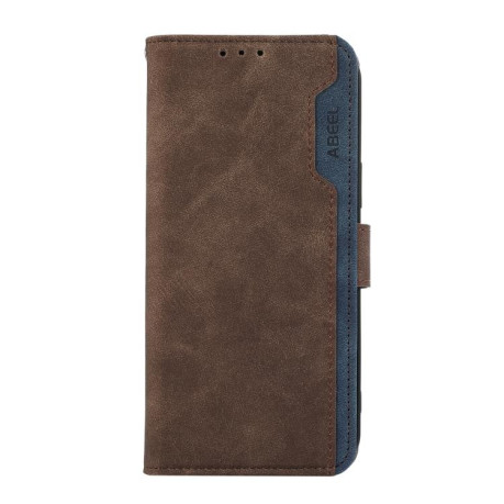 Чехол-книжка ABEEL Color Block Magnetic RFID Leather на iPhone 16e - коричневый