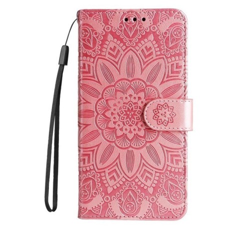 Чехол-книжка Embossed Sunflower для Vivo S12 / V23 5G - розовое золото