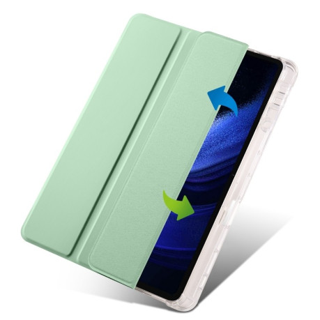 Чехол-книжка 3-fold Clear TPU Smart Leather для Xiaomi Pad 7 / 7 Pro - зеленый
