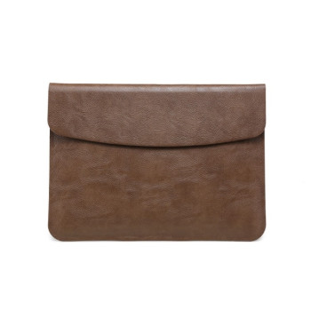 Чехол-сумка Litchi Texture Liner для MacBook 15.4 A1398 - коричневый