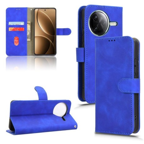 Чехол-книжка Retro Skin Feel Business Magnetic на Xiaomi Poco F7 Pro / F7 Ultra - синий