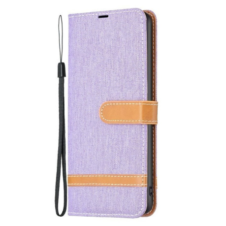 Чехол-книжка Color Matching Denim Texture на Samsung Galaxy A25 5G - фиолетовый