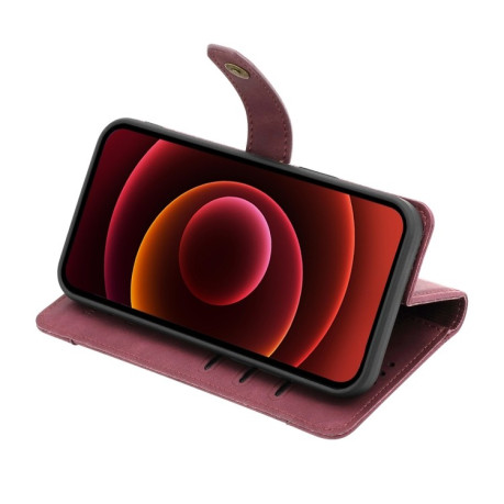 Чехол-книжка Copper Buckle Craft для Samsung Galaxy A03 Core- винно-красный