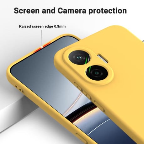 Силиконовый чехол Solid Color Liquid Silicone на Xiaomi Poco F7 / Redmi Turbo 4 Pro 4G - желтый