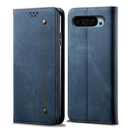Чехол книжка Denim Texture Casual Style на Google Pixel 9 / 9 Pro - синий