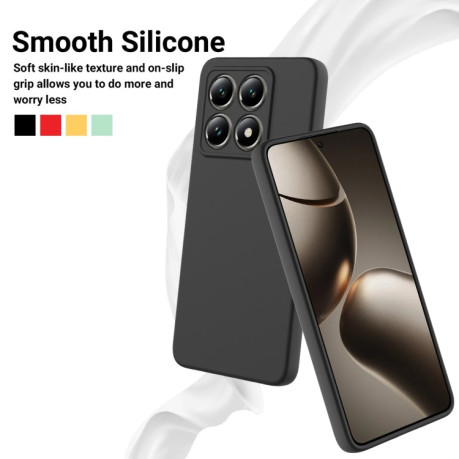 Силиконовый чехол Solid Color Liquid Silicone на Xiaomi 14T Pro - черный