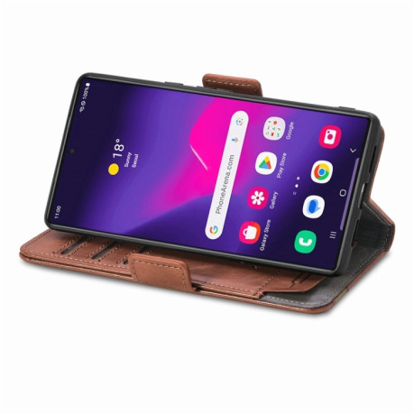 Чохол-книжка Dual-side Magnetic Buckle для Samsung Galaxy S25 Ultra 5G - коричневий