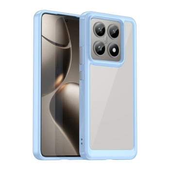 Противоударный чехол  Colorful Acrylic Series с цветной силиконовой боковиной на Xiaomi 14T - синий