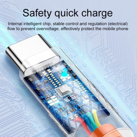 Кабель для быстрой зарядки Mech Series 6A 120W USB to USB-C / Type-C Metal Plug Silicone Fast Charging Data Cable, Length: 1.8m - синий