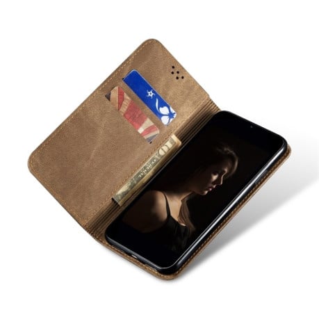 Чохол книжка Denim Texture Casual Style на Xiaomi 15 - хакі