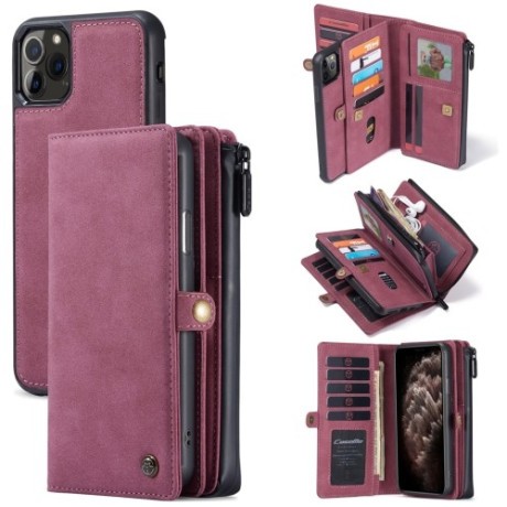 Шкіряний чохол-гаманець CaseMe 018 на iPhone 11 Pro Max - червоний