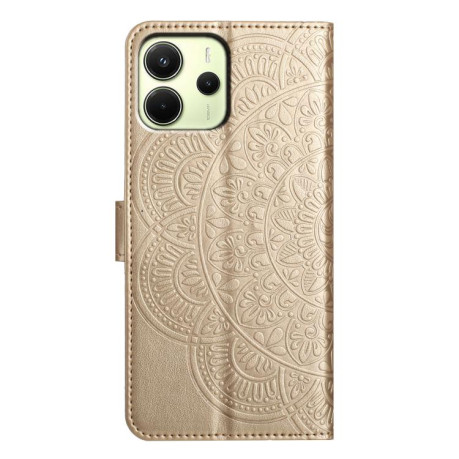 Чохол-книжка Flower Embossed Leather на Xiaomi Redmi Note 14 4G 164.48mm - золотий