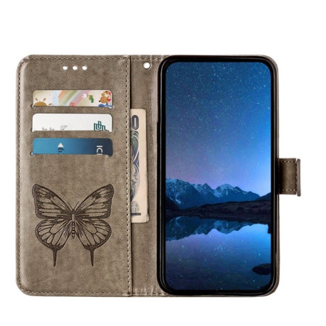 Чехол-книжка Embossed Butterfly для Infinix Smart 8 Plus / Smart 8 Pro - серый