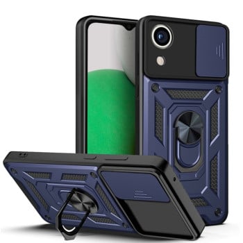 Противоударный чехол Camera Sliding для  Samsung Galaxy A03 Core  - синий