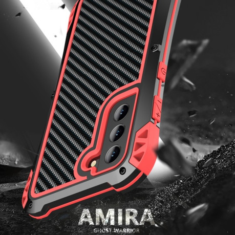 Противоударный металлический чехол R-JUST AMIRA на Samsung Galaxy S21 FE - красный