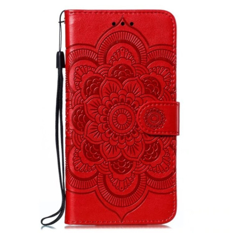 Чохол-книжка Sun Mandala Embossing Pattern для Motorola Edge 50 Pro - червоний