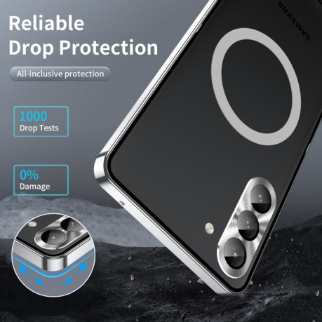 Противоударный чехол Frosted Metal (MagSafe) для Samsung Galaxy S23 FE 5G - серебристый